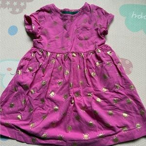 Mini Boden Pink Dress with Gold Accents
